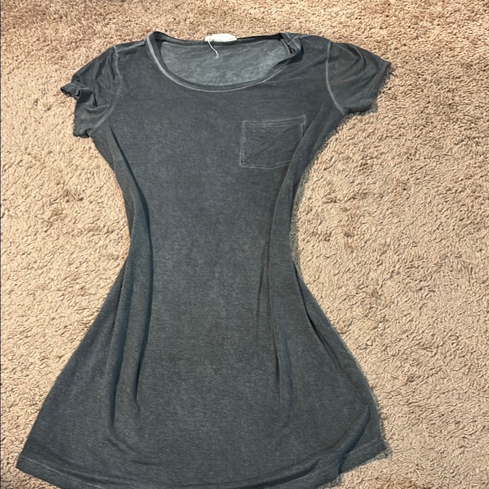 Casual Gray T-Shirt Dress